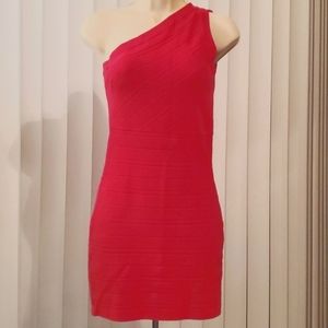 Y2K Forever 21 Hot Pink One Shoulder Dress Med.